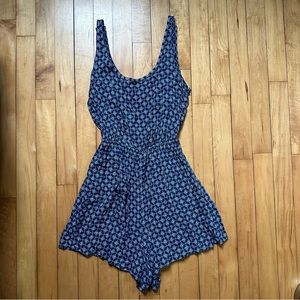 Hollister Blue Diamond Pattern Romper